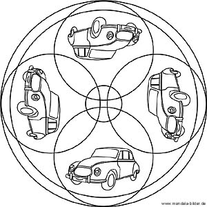 Auto Mandala für Kinder