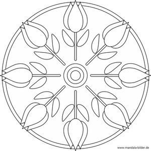 Ausmalbild Blumen Mandala Vorlage