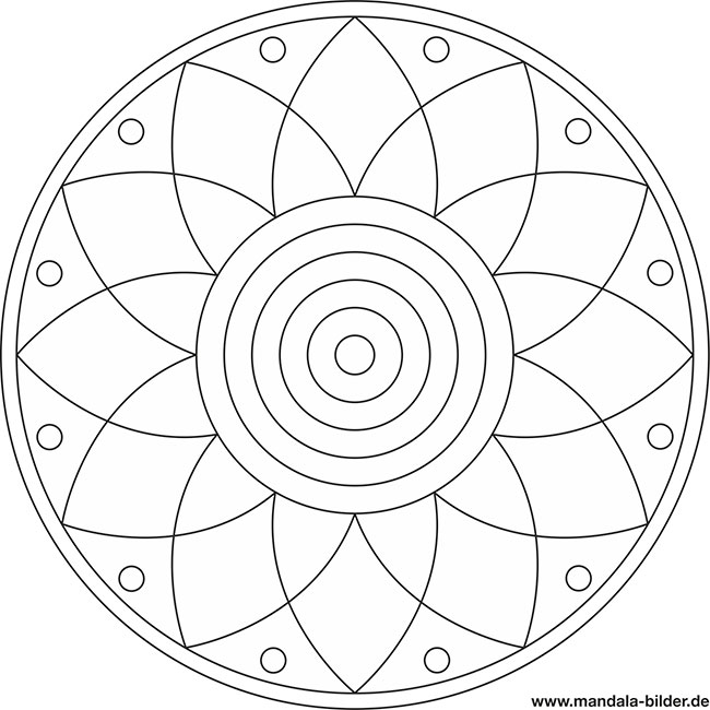 Mandala Ausmalbild - Blume