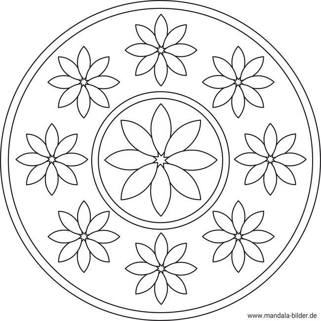 Mandala Blumen als Malvorlage und Window Color Bild