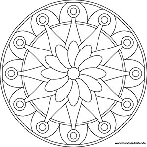 Mandala Blumenmuster als Malvorlage