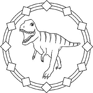 Mandala Dinosaurier - Tyrannosaurus Rex