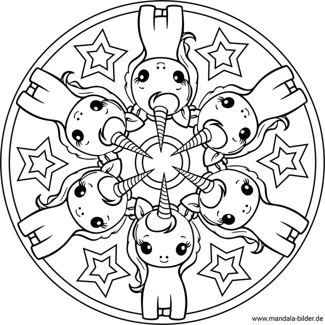 Einhorn Ausmalbild Mandala ausdrucken