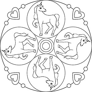 Einhorn Mandala Ausmalbild