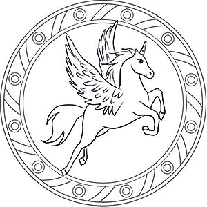 Mandala Vorlage - Pegasus