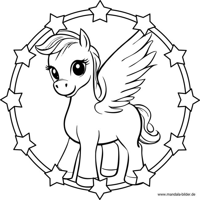 Pegasus Mandala für Mädchen