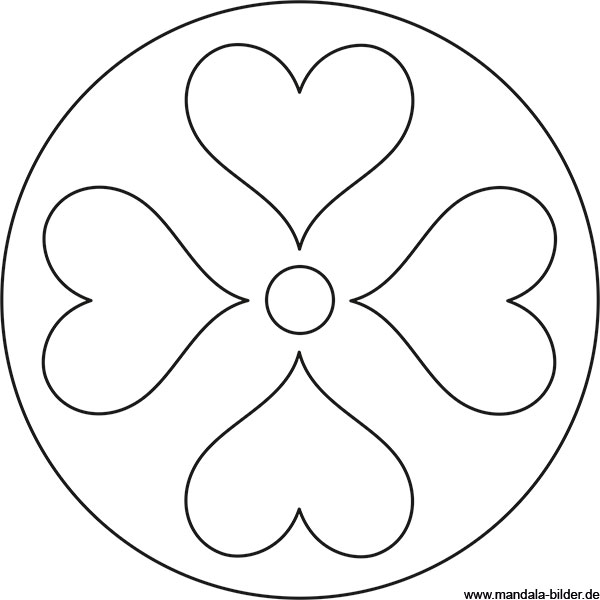 Mandala mit Herzen für Kinder ab 3 Jahren