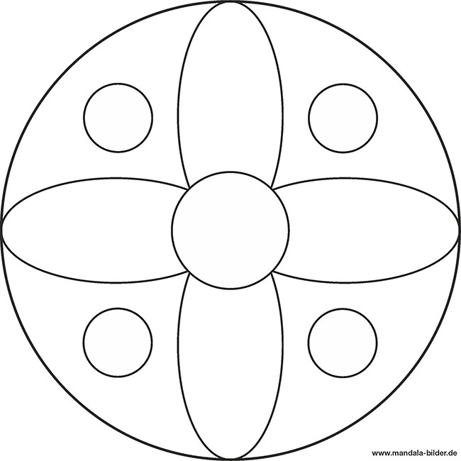 Einfaches Mandala für Kindergartenkinder zum gratis Download