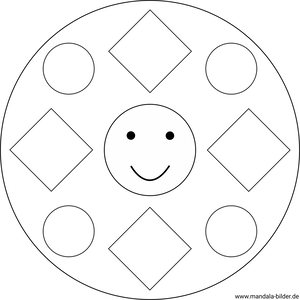 Mandala Kindergarten - Quadrat und Kreise