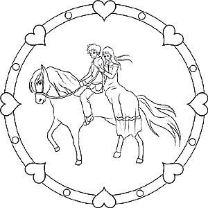 Mandala - Pferd Prinzessin und Prinz
