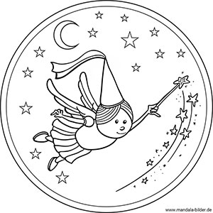Mandala - Elfe mit Sternen