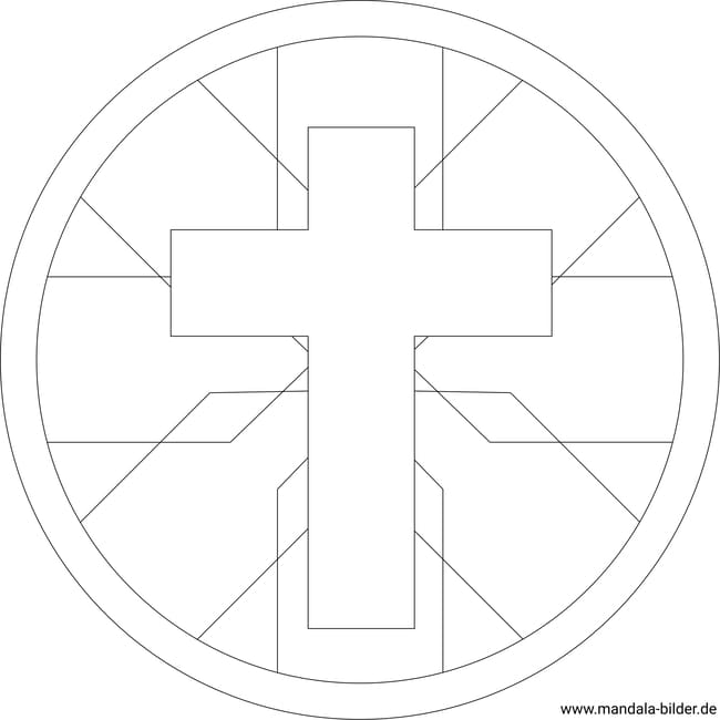 Mandala mit kirchlichen Symbolen
