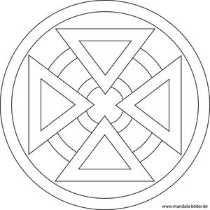 Mandala Ausmalbild mit Dreiecken
