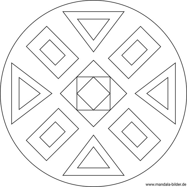 Mandala geometrische Formen Dreiecke und Rechtecke