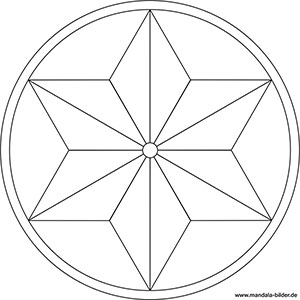 Mandala Malvorlage in Sternform