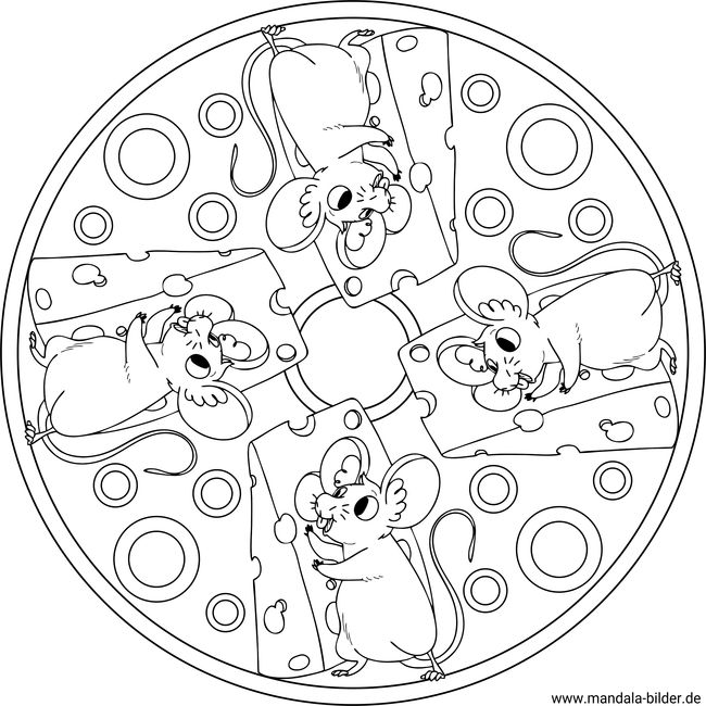Mäuse Mandala für Kinder