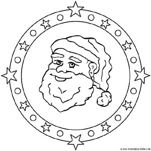 Santa Claus als Mandala Ausmalbild