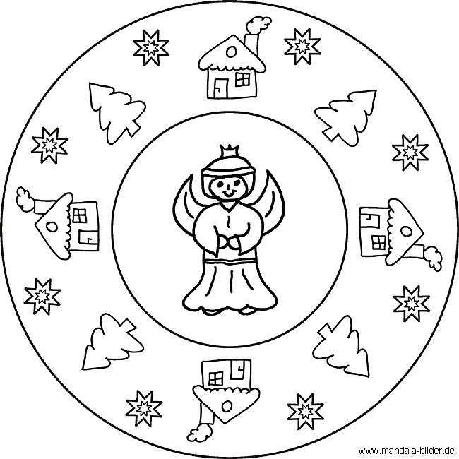 Mandala Engel zu Weihnachten