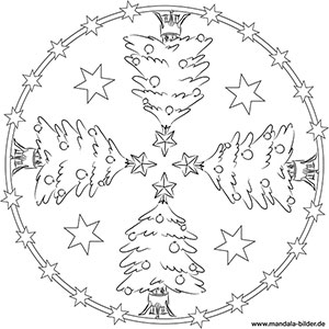 Mandala Weihnachtsbaum zum Drucken