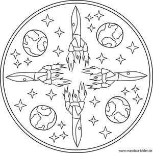 Mandala- Rakete im Weltraum