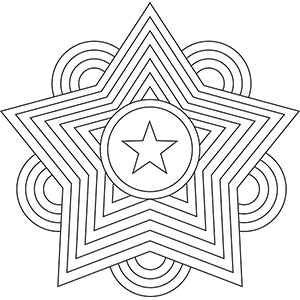 Stern mit Gesicht – Mandala zum Ausmalen