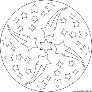 Stern mit Gesicht – Mandala zum Ausmalen