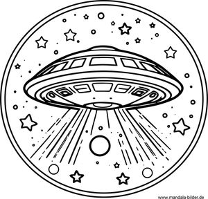 UFO Raumschiff Mandala Malvorlage